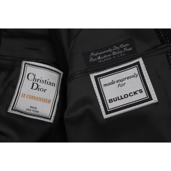 Vintage Christian Dior sport coat Men's 46R windowpane two button plaid  notch - Picture 10 of 12